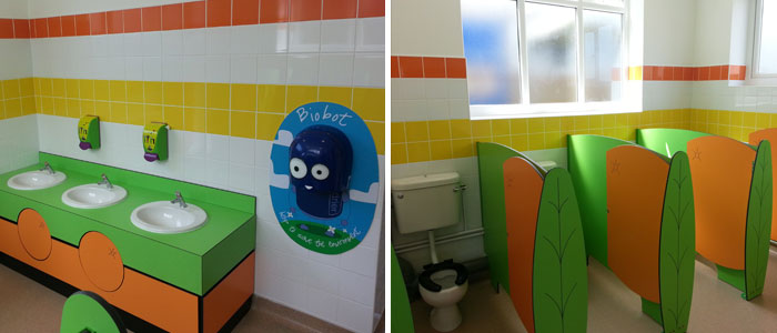 school toilets and basins