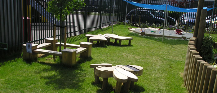 school playground seating and shade